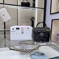 Chanel 22 Cyanine Small Vanity With Chain Black AP2198