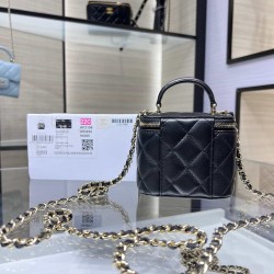 Chanel 22 Cyanine Small Vanity With Chain Black AP2198