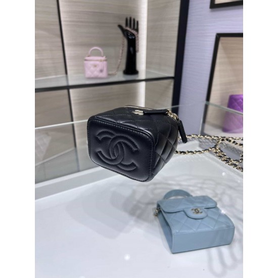 Chanel 22 Cyanine Small Vanity With Chain Black AP2198