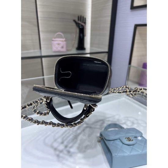 Chanel 22 Cyanine Small Vanity With Chain Black AP2198