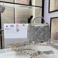 Chanel 22 Cyanine Small Vanity With Chain Grey AP2198