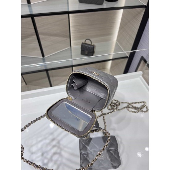 Chanel 22 Cyanine Small Vanity With Chain Grey AP2198