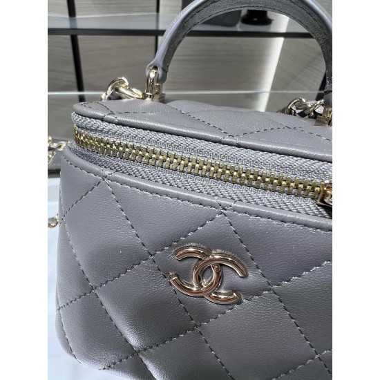 Chanel 22 Cyanine Small Vanity With Chain Grey AP2198