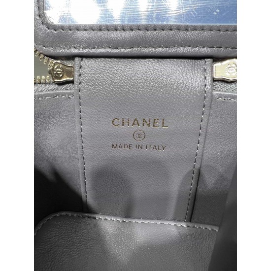 Chanel 22 Cyanine Small Vanity With Chain Grey AP2198