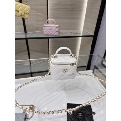 Chanel 22 Cyanine Small Vanity With Chain White AP2198