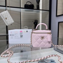 Chanel 22 Cyanine Small Vanity With Chain Pink AP2198