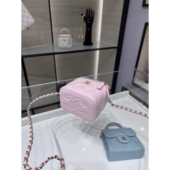 Chanel 22 Cyanine Small Vanity With Chain Pink AP2198