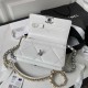 CHANEL 19 WALLET ON CHAIN White AP3267 