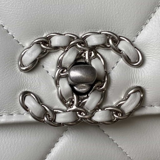 CHANEL 19 WALLET ON CHAIN White AP3267 