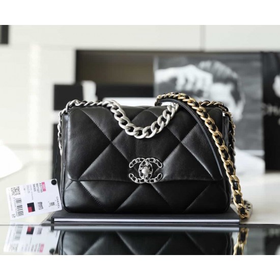 CHANEL 19 FLAP LARGE HANDBAG Black AS1161