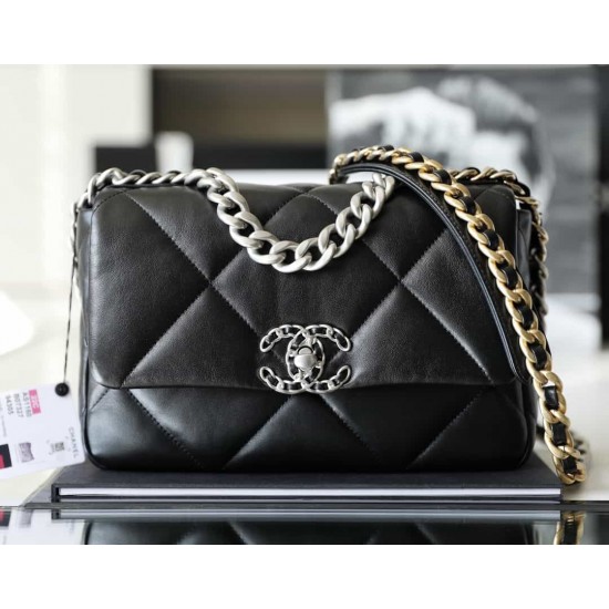 CHANEL 19 FLAP LARGE HANDBAG Black AS1161