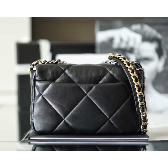 CHANEL 19 FLAP HANDBAG Black AS1160