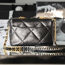 CHANEL 19 FLAP LARGE HANDBAG Black AS1161