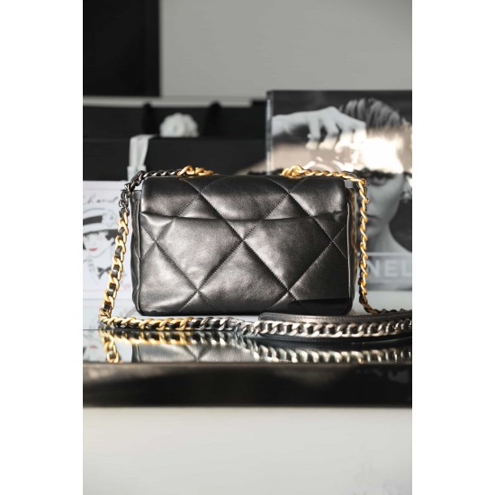 CHANEL 19 FLAP HANDBAG Black AS1160