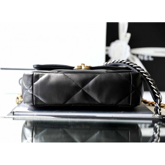 CHANEL 19 FLAP HANDBAG Black AS1160