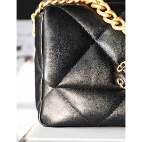 CHANEL 19 FLAP HANDBAG Black AS1160