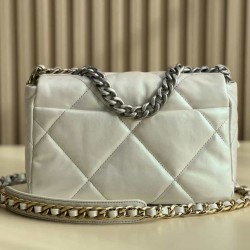 CHANEL 19 FLAP HANDBAG White AS1160