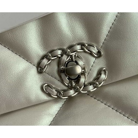 CHANEL 19 FLAP HANDBAG White AS1160