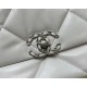 CHANEL 19 FLAP HANDBAG White AS1160