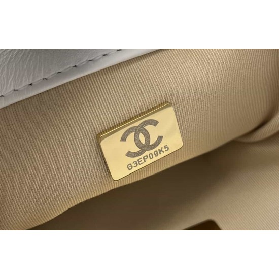 CHANEL 19 FLAP HANDBAG White AS1160