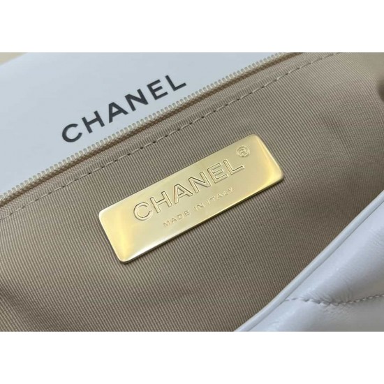 CHANEL 19 FLAP HANDBAG White AS1160