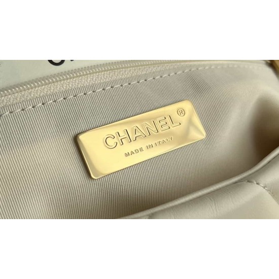 CHANEL 19 FLAP HANDBAG White AS1160