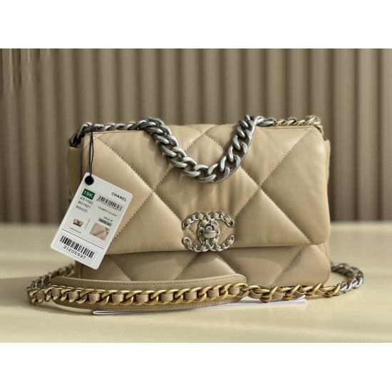 CHANEL 19 FLAP HANDBAG Apricot AS1160