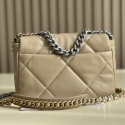 CHANEL 19 FLAP HANDBAG Apricot AS1160