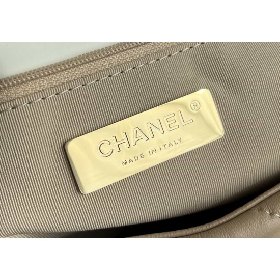 CHANEL 19 FLAP HANDBAG Apricot AS1160