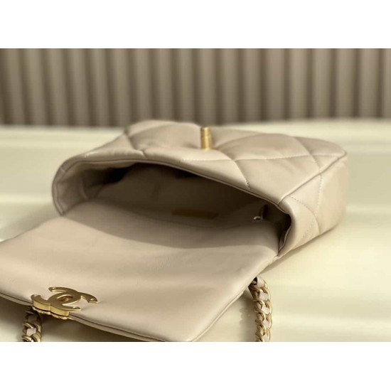 CHANEL 19 FLAP HANDBAG Apricot AS1160