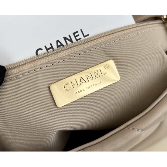 CHANEL 19 FLAP HANDBAG Apricot AS1160