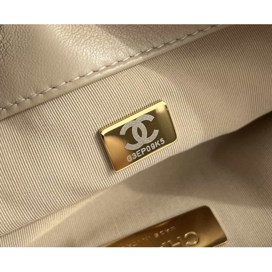 CHANEL 19 FLAP HANDBAG Apricot AS1160