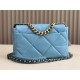 CHANEL 19 FLAP HANDBAG Blue AS1160