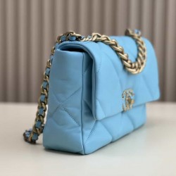 CHANEL 19 FLAP HANDBAG Blue AS1160