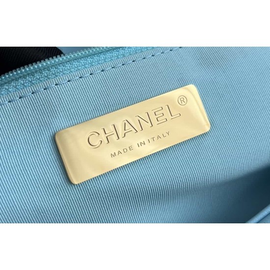 CHANEL 19 FLAP HANDBAG Blue AS1160