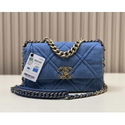 CHANEL 19 FLAP HANDBAG Denim  AS1160