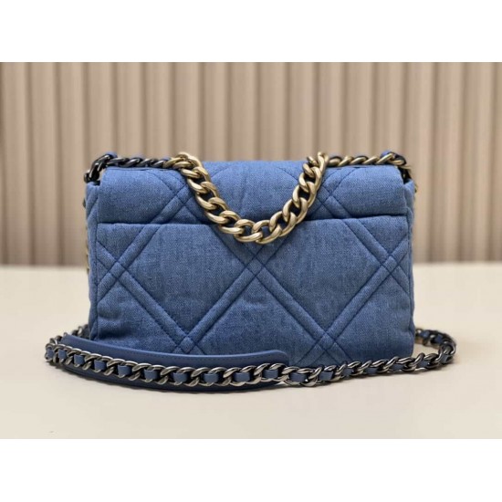 CHANEL 19 FLAP HANDBAG Denim  AS1160