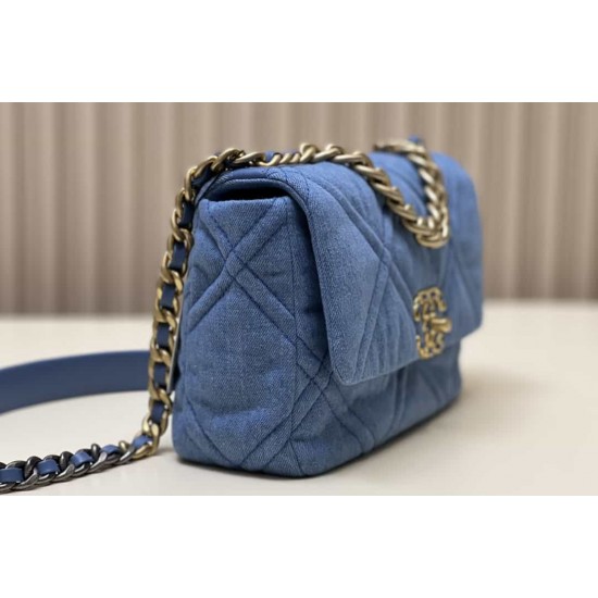 CHANEL 19 FLAP HANDBAG Denim  AS1160