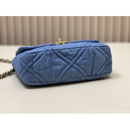 CHANEL 19 FLAP HANDBAG Denim  AS1160