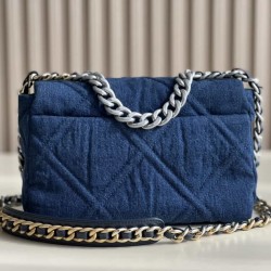 CHANEL 19 FLAP HANDBAG Denim  AS1160