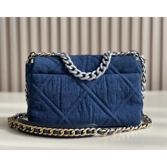 CHANEL 19 FLAP HANDBAG Denim  AS1160