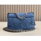 CHANEL 19 FLAP HANDBAG Denim  AS1160