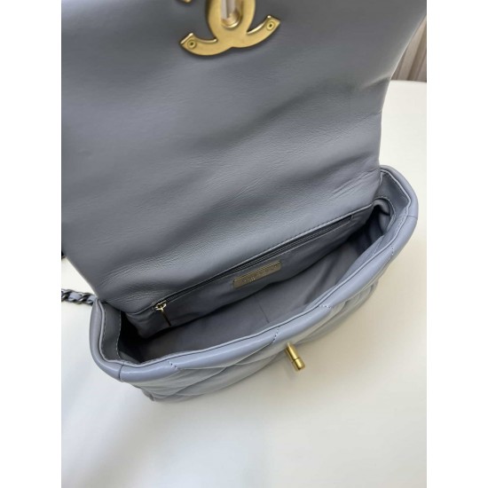 CHANEL 19 FLAP LARGE HANDBAG Grey AS1161