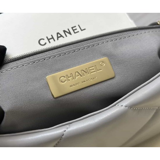 CHANEL 19 FLAP HANDBAG Grey  AS1160