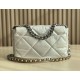 CHANEL 19 FLAP LARGE HANDBAG White AS1161