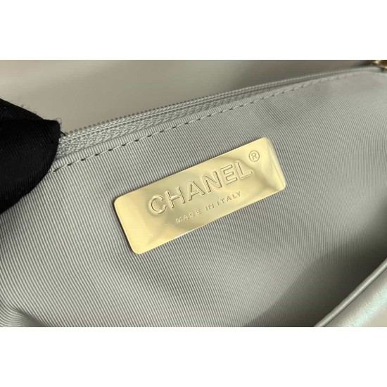 CHANEL 19 FLAP LARGE HANDBAG White AS1161