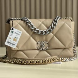 CHANEL 19 FLAP LARGE HANDBAG Apricot AS1161