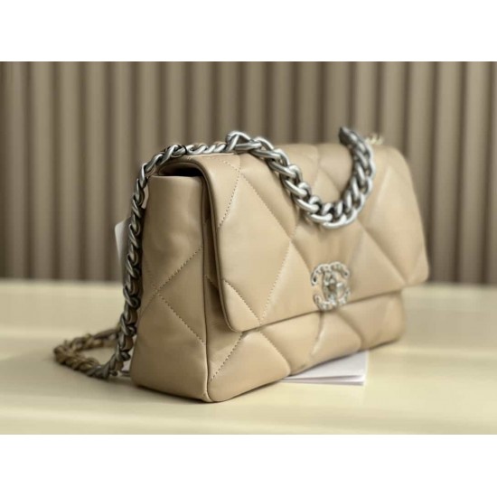 CHANEL 19 FLAP LARGE HANDBAG Apricot AS1161