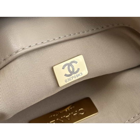 CHANEL 19 FLAP LARGE HANDBAG Apricot AS1161