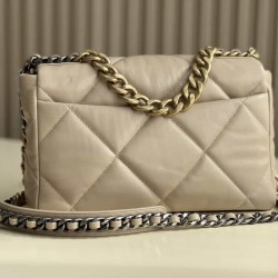 CHANEL 19 FLAP LARGE HANDBAG Apricot AS1161